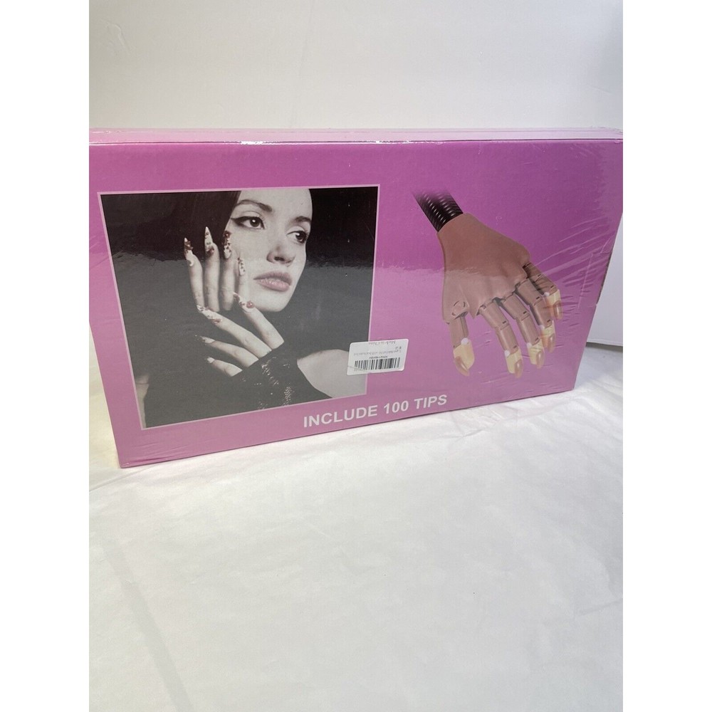 Nail Training Practice Hand 100 Tips Nail Tech Pivot Rotate Fake Hand Manicure